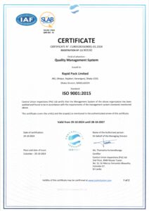 Rapid Pack Limited Scope Certificate ISO 9001 Images 0 212x300