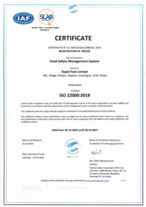 Rapid Pack Limited Scope Certificate ISO 22000 Images 0 1 212x300